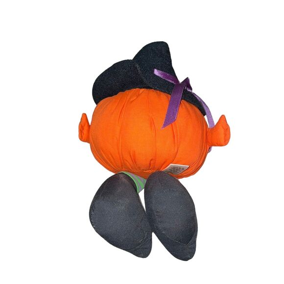 Vintage Hallmark Pumpkin Bean Bag Halloween Jack O Lantern Decor Shelf Sitter - Picture 9 of 13